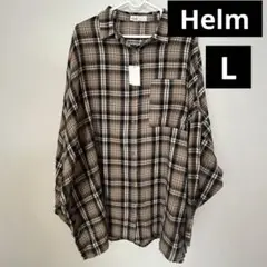 Helm チェック柄長袖シャツ　L