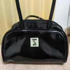 COMME CA DU MODEミニハンドバッグ ブラック エナメル