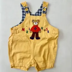 ミキハウス クマ刺繍ロンパース 80cm イエロー
