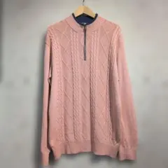 90s CHAPS ハーフジップニット セーター ピンク チャップス