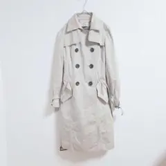 ELLE PARIS ベージュ トレンチコート 38 M ダブルブレスト エルのサムネイル