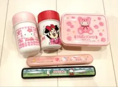 ハローキティ ミニー レトロ グッズ まとめ売り 5点 お箸 ランチ タッパー