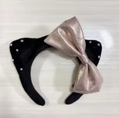 USJ ユニバ キティ 猫耳 カチューシャ リボン ピンク 黒