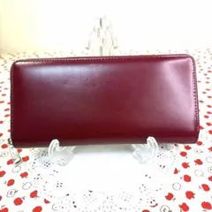 【極美品】長財布 ラウンドファスナー ボルドー 本革のサムネイル