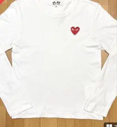 PLAYCOMME des GARCONS 長袖 Tシャツ ホワイト S 상태좋음 ☆