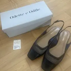 Odette e Odile メッシュフラットシューズ 24.5cm ブラック