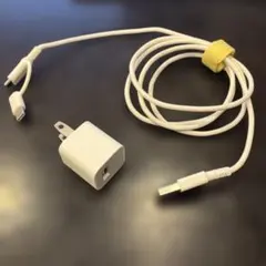 USB充電器とUSB A to Micro USB, USB Cケーブルセット