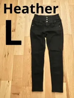 Heather ヘザー　ISKO ハイウエスト ブラック スキニー　デニム　Lのサムネイル