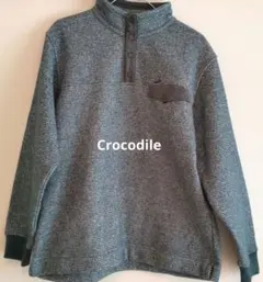 Crocodile ヘンリーネックメンズ ニット セーター ブルーグレー Lのサムネイル