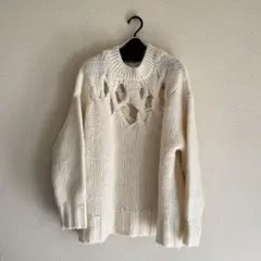 ZARA ザラ 長袖 デザインニット アイボリー M