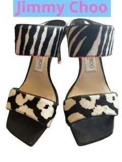 美品Jimmy Choo ゼブラ柄ヒョウ柄サンダル