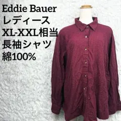 Eddie Bauer エディーバウアー長袖シャツ チェックレッド レディース