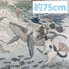 猫型ポーチ おとぎの国の猫と仲間たち　　ハンドメイド　クジラと猫 猫型ポーチ おとぎの国の猫と仲間たち ハンドメイド クジラと猫