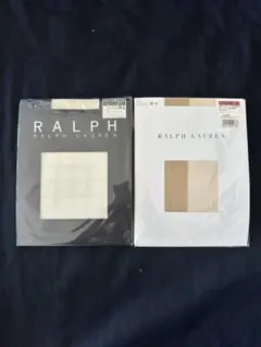 新品RALPH LAUREN チェック柄とサポートストッキング M-L2足セット
