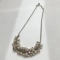 INDIVI パール調ビーズ ピンクストーン ネックレスのサムネイル