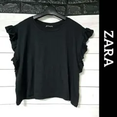 ♥️ ZARA ♥️ フリル袖トップス 半袖ノースリーブTシャツ 半袖 フリル袖