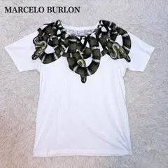 美品 マルセロバーロン XS 半袖Tシャツ スネークプリント ストリート蛇柄 白のサムネイル