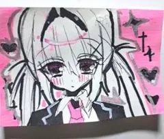 天童ケイ 手描きイラスト ブルアカ ファンアート 色紙 - メルカリ