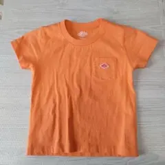 ダントン ポケット付き 半袖 Tシャツ オレンジ キッズ 110 男の子 女の子