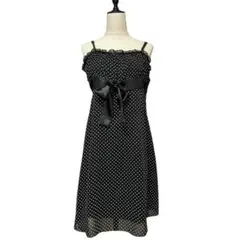 姫カジ 姫ギャル 森ガール コケット ウィッシュコア ドットリボン キャミワンピ