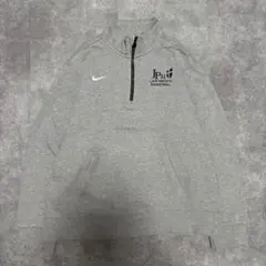 NIKE ハーフジップ　スウェット　グレー　刺繍　サイズM