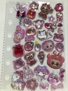 ⑬【ピンク系】立体シール まとめ売り おすそ分け シール交換