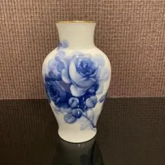 大倉陶園 ブルーローズ 花瓶 フラワーベース　28cm花器　美品のサムネイル