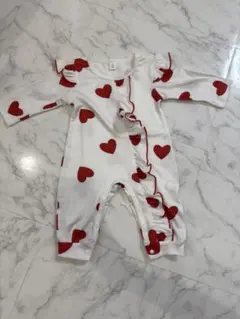 新品 ハート柄ロンパース 3M-6M
