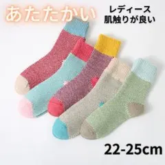 【５足セット】 靴下 ソックス 暖かい レディース 防寒靴下 極暖 冬　1071