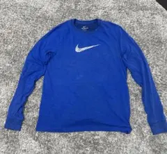NIKE ナイキ ドライフィット 長袖 Tシャツ ロンT ブルー XL 綿混素材
