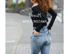 【極美品】ヤヌーク Bestie 野沢和香コラボスキニーデニム ブラック 25 野沢和香×YANUKコラボ 