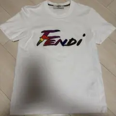 FENDI マルチカラー刺繍ロゴ Tシャツ ホワイトのサムネイル