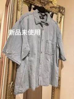 AZUL by MOUSSY ライトブルー 半袖デニムシャツ