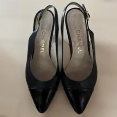 CHANEL スリングバック パンプス ブラック　36 1/2のサムネイル