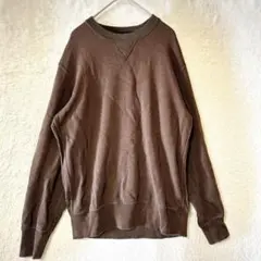 ユニクロ　スウェット　長袖　メンズ　S ブラウン　茶　無地
