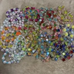 カラフルビーズブレスレット　子供用　65個セット①