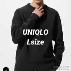 美品 UNIQLOウォッシャブルミラノリブクルーネックセーター L ブラック