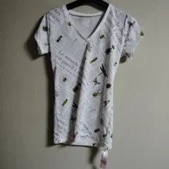 昆虫と植物プリント Tシャツ 38