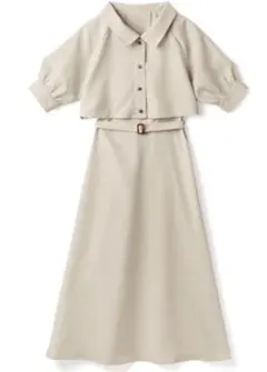 【GRL】ジャケット キャミワンピース セットアップ ベルト付き【tg557a】