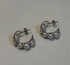 パール調 フープピアス 両耳用