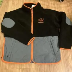 せ*ゃ様 adidas フリースジャケット ブラック/オレンジ