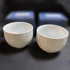 未使用　有田焼　西峰作　波模様 湯飲み 2個セット