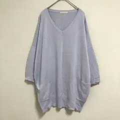 NICE CLAUP ナイスクラップ ドルマンニット セーター 【F】 パープル