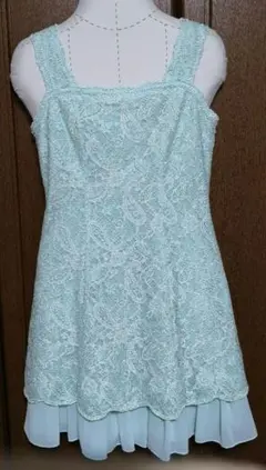 iNFINE 　アンフィニ　総レース　ノースリーブ　ワンピース　黄緑色　9号