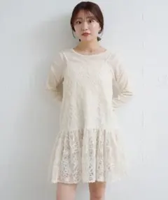 kastane レース素材 キャミソールワンピース アイボリー　着用回数1回のみのサムネイル