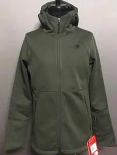 US ノースフェイス W's XS ソフトシェル フーディ グリーン ジャケット