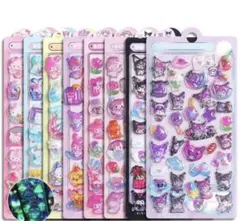 【暗闇で光る！】サンリオ　ボンボンドロップシール　発光シール　立体8枚セット