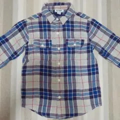 オールドネイビーチェック柄長袖シャツ 120cm
