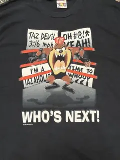 【激レア】90s Looney Tunes TAZ 黒 XXL プロレス