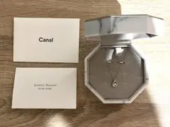 カナル4℃ K10ホワイトゴールド　ダイヤモンド　ネックレス　雫モチーフ